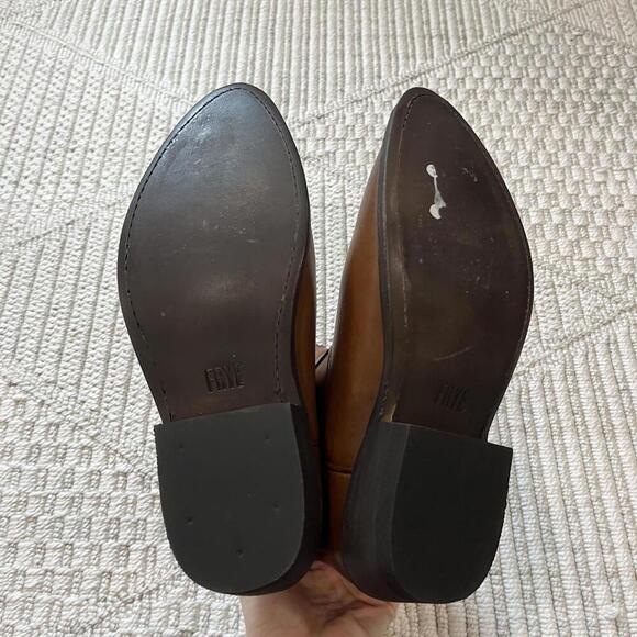 Frye Billy Short Leather Booties in Cognac